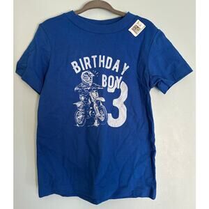 Birthday Boy Motorcycle Cotton T-Shirt 3T Blue